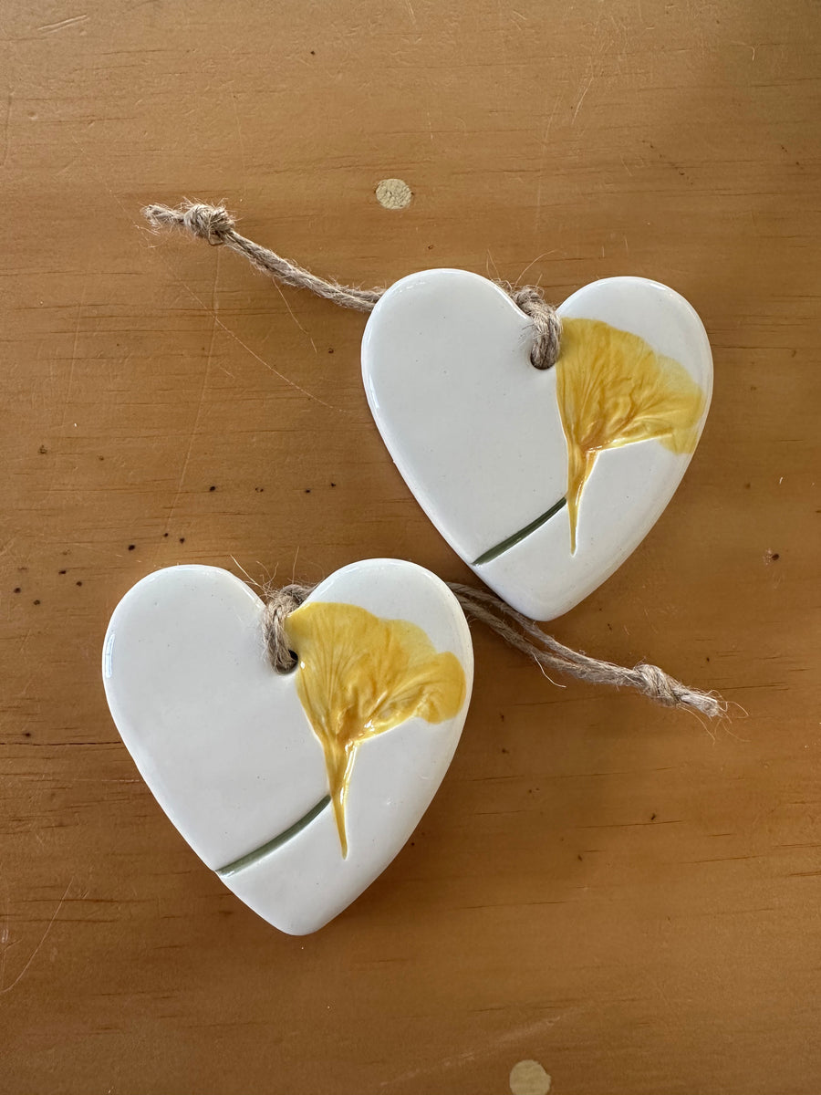 Ceramic Large Hearts, Nasturtium (Flower)
