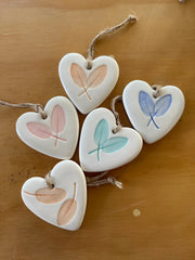 Ceramic Large Hearts, Sage