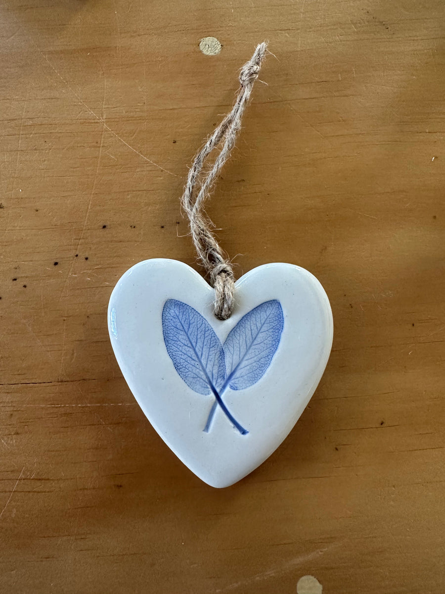Ceramic Large Hearts, Sage