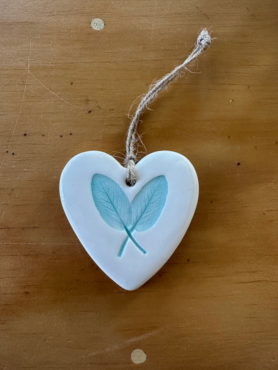 Ceramic Large Hearts, Sage