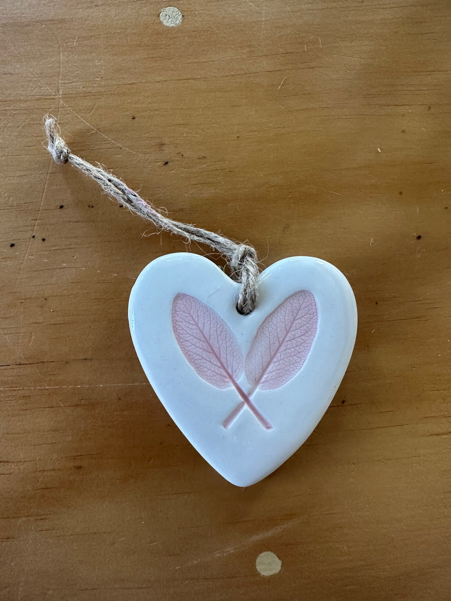 Ceramic Large Hearts, Sage