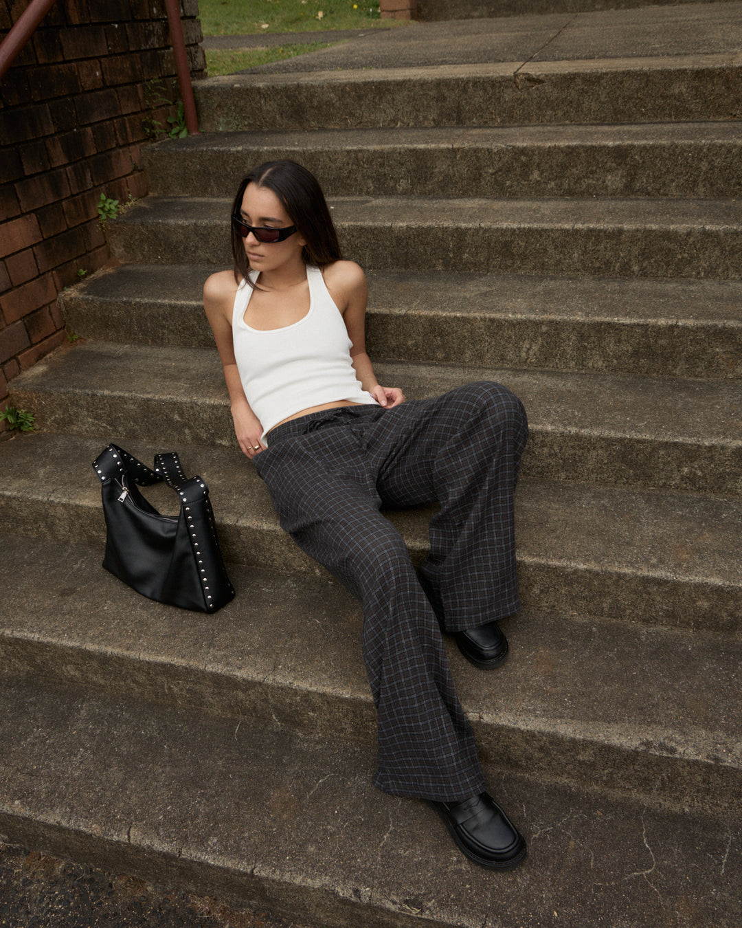 Dusk Seersucker Check Pants