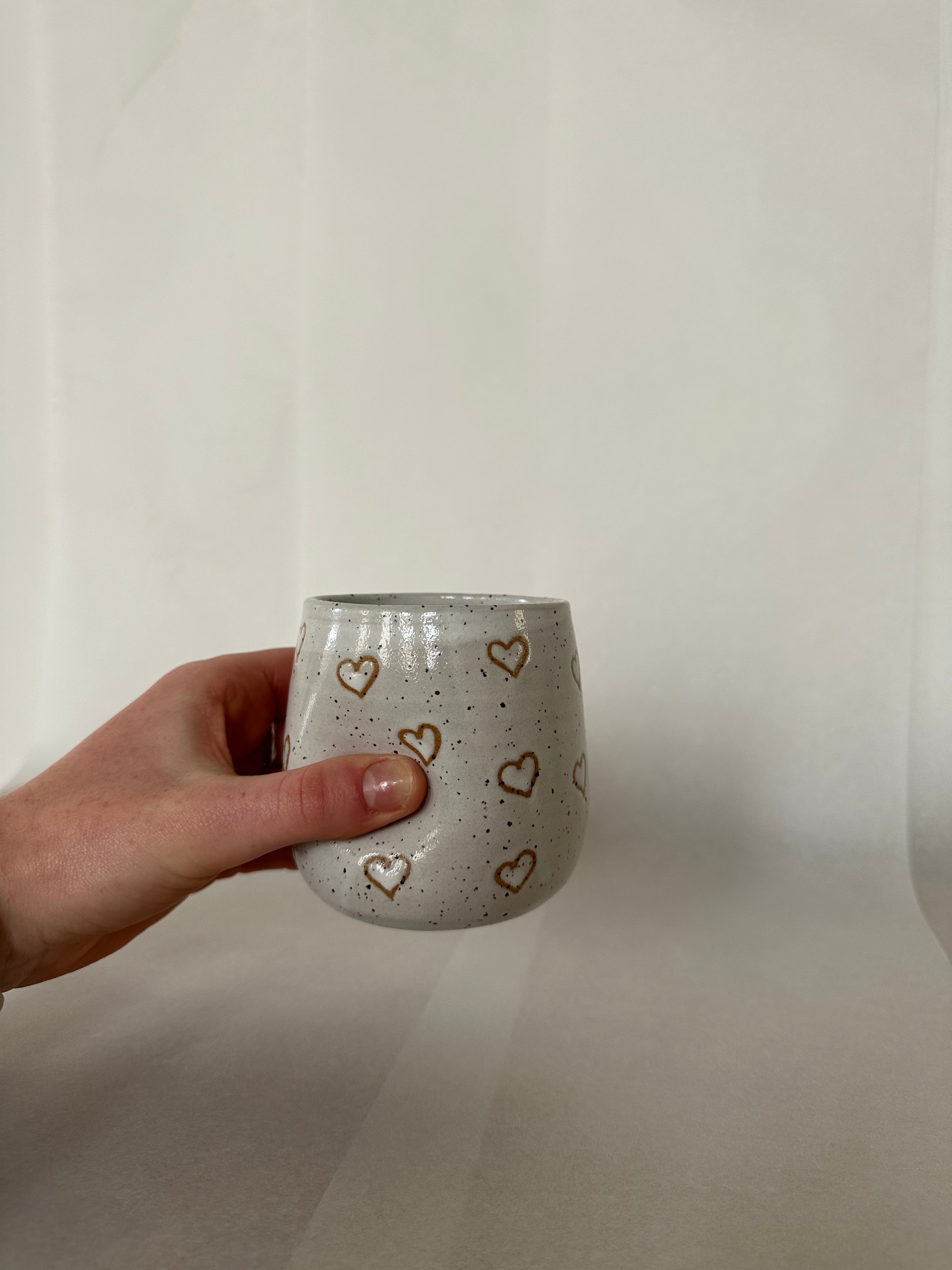 Tumbler - White Hearts