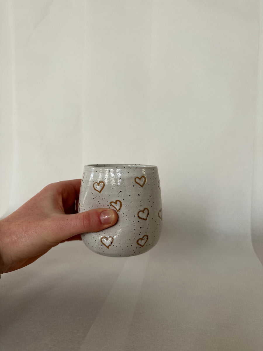 Tumbler - White Hearts