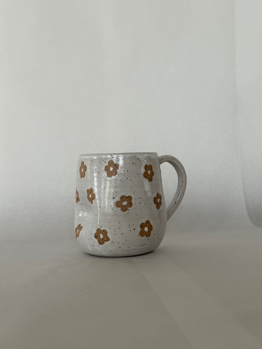 White Flower Mug