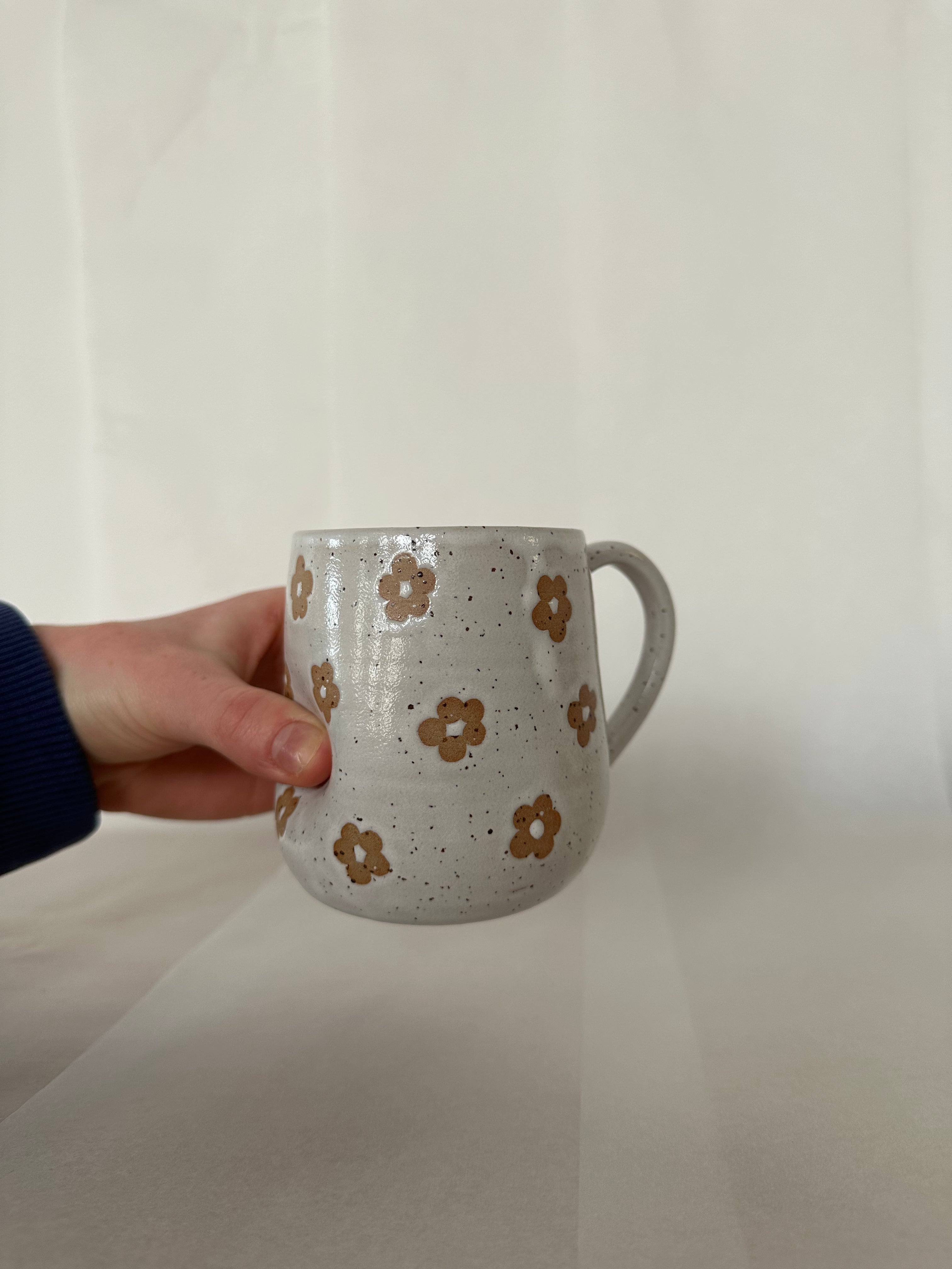 White Flower Mug