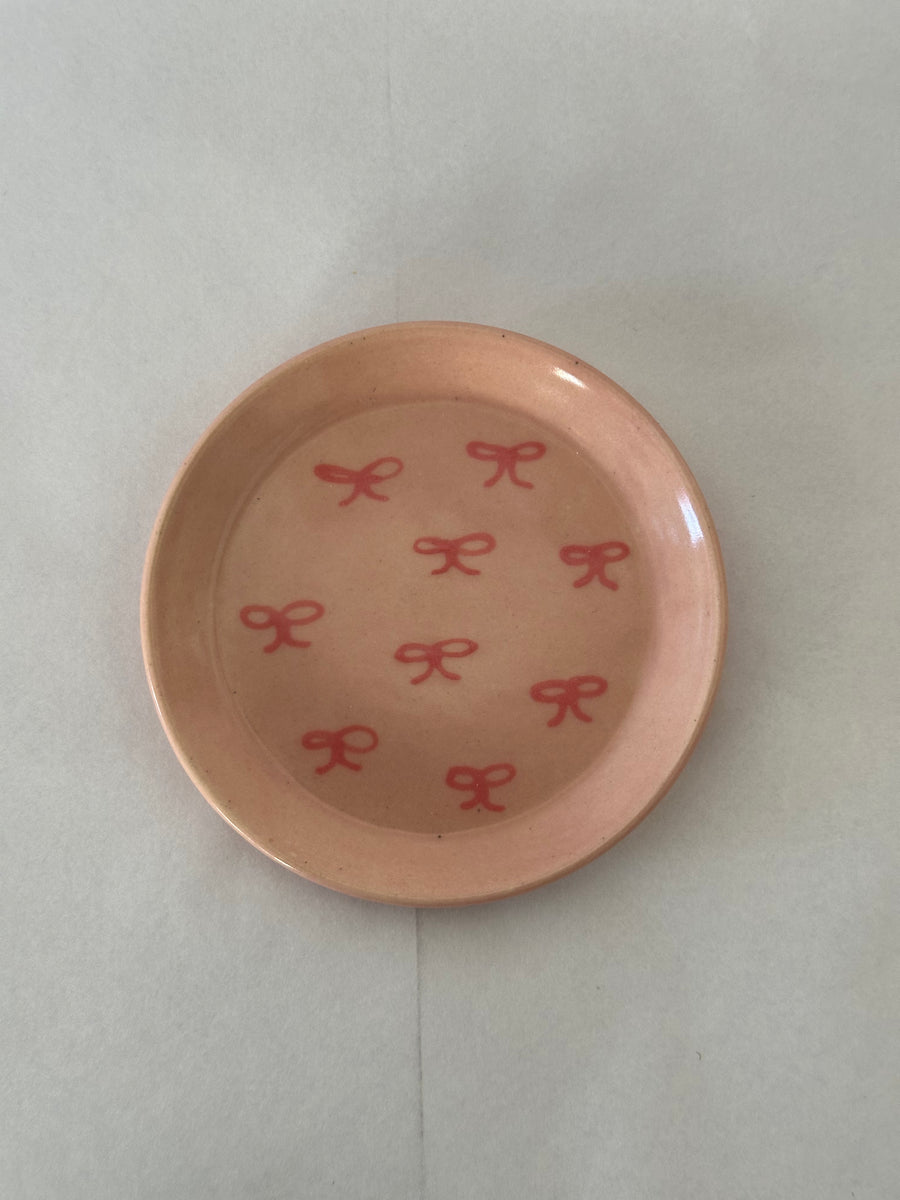 Pink Bow Trinket Dish