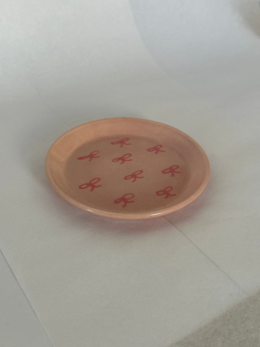 Pink Bow Trinket Dish