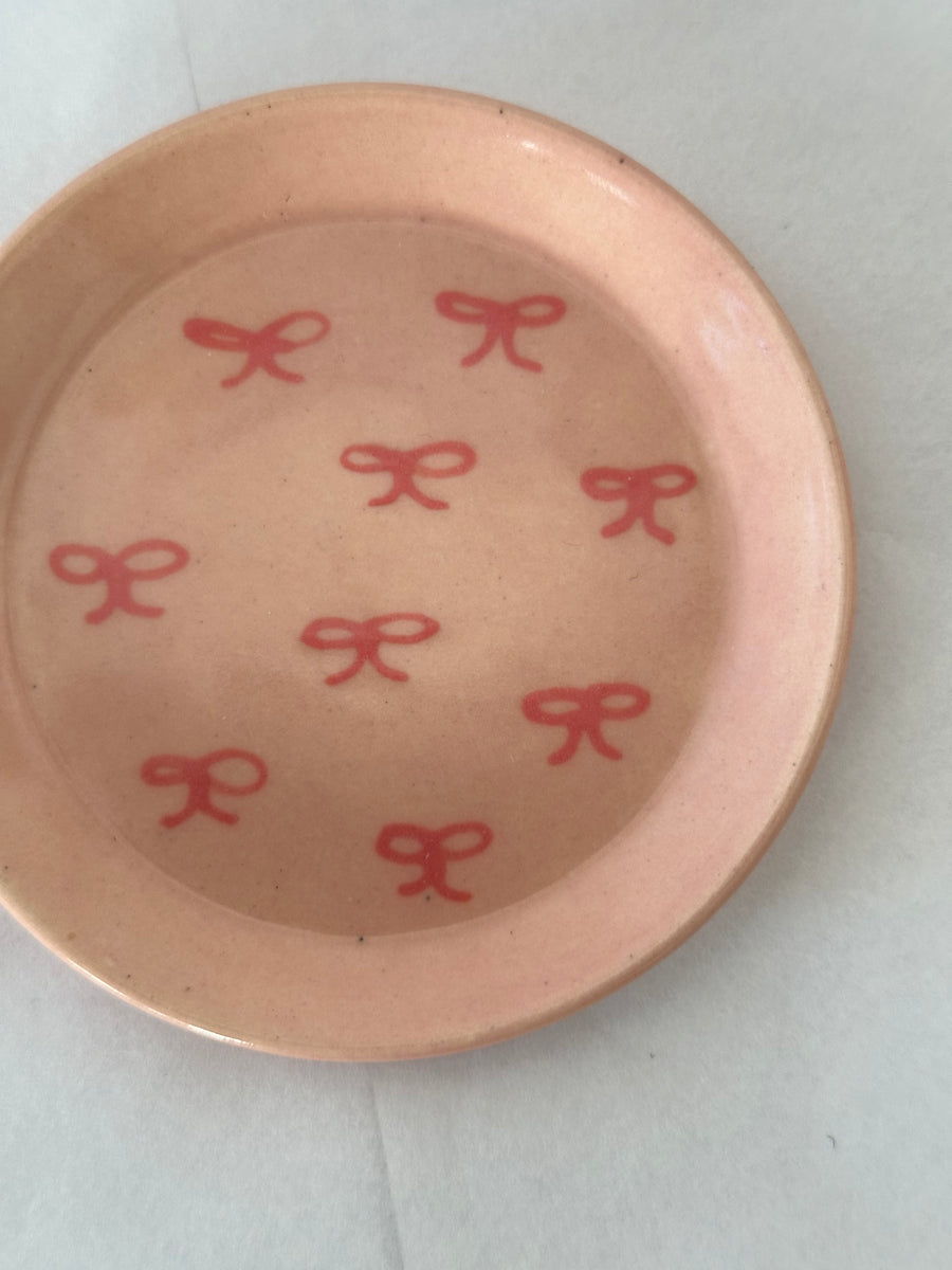 Pink Bow Trinket Dish