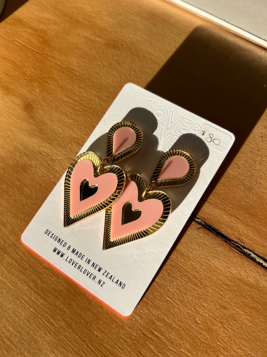 Freina Statement Earring - Rose Blush/Gold