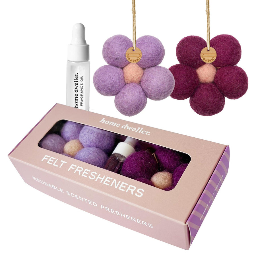 Felt Flower Scent Fresheners, Amber & Lavender