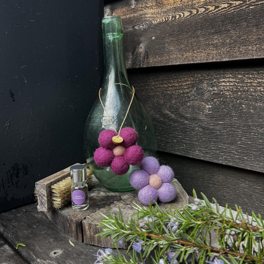 Felt Flower Scent Fresheners, Amber & Lavender