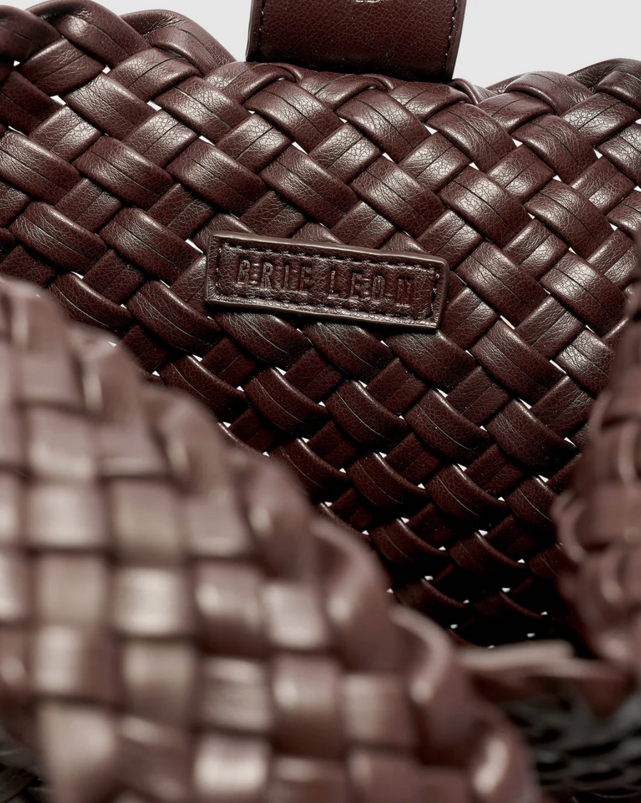Luca Woven Crossbody Bag, Chocolate