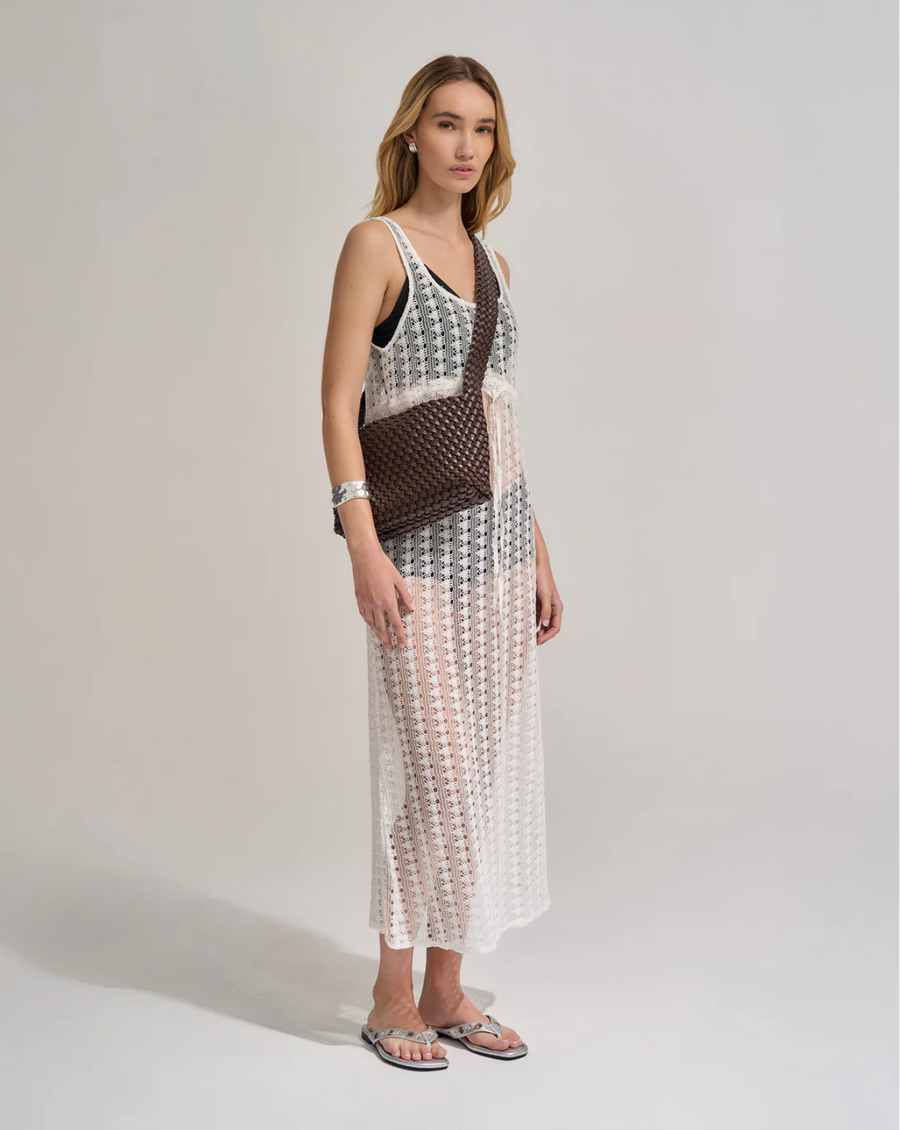 Luca Woven Crossbody Bag, Chocolate