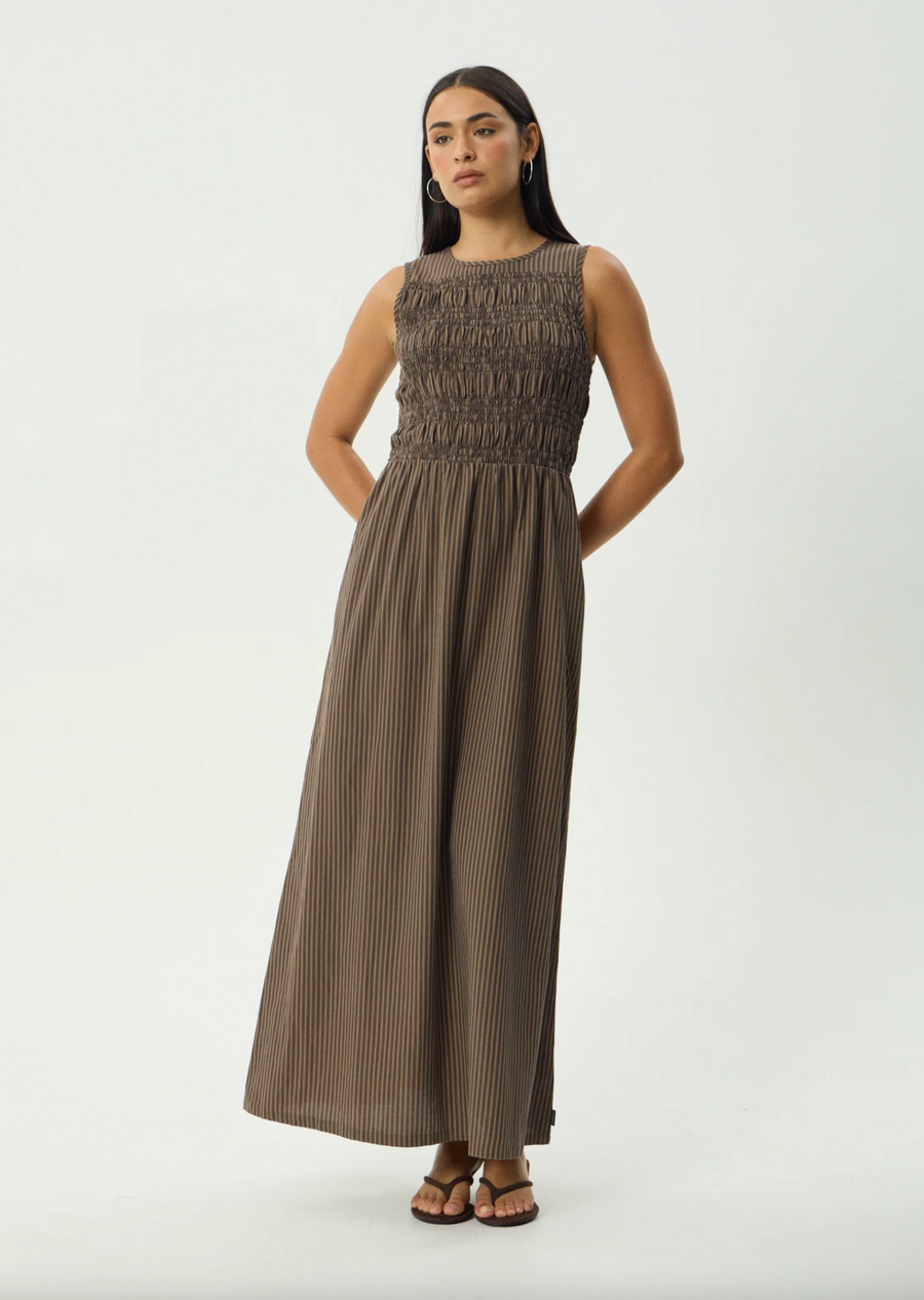 Cyrus Maxi Dress - Coffee Stripe