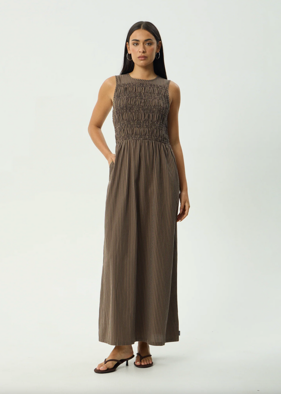Cyrus Maxi Dress - Coffee Stripe