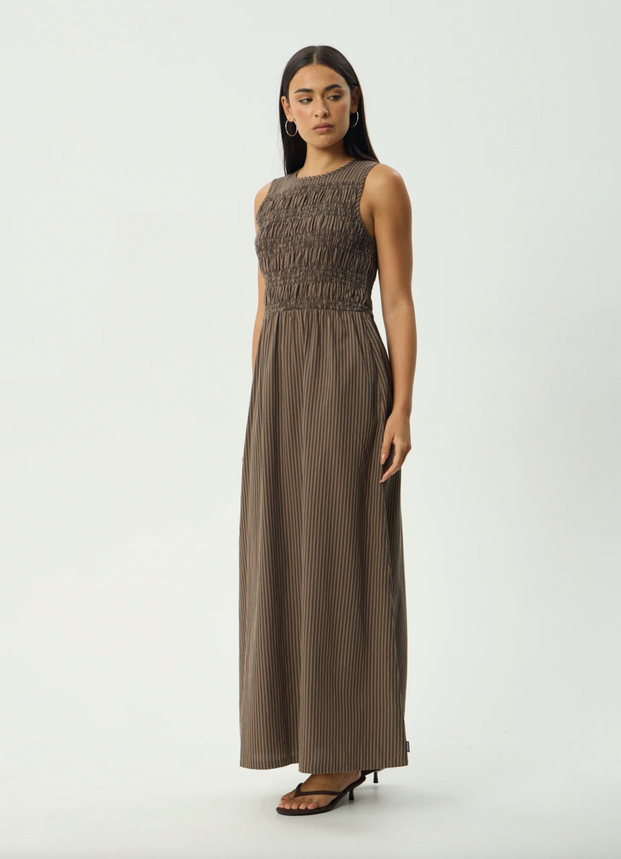 Cyrus Maxi Dress - Coffee Stripe