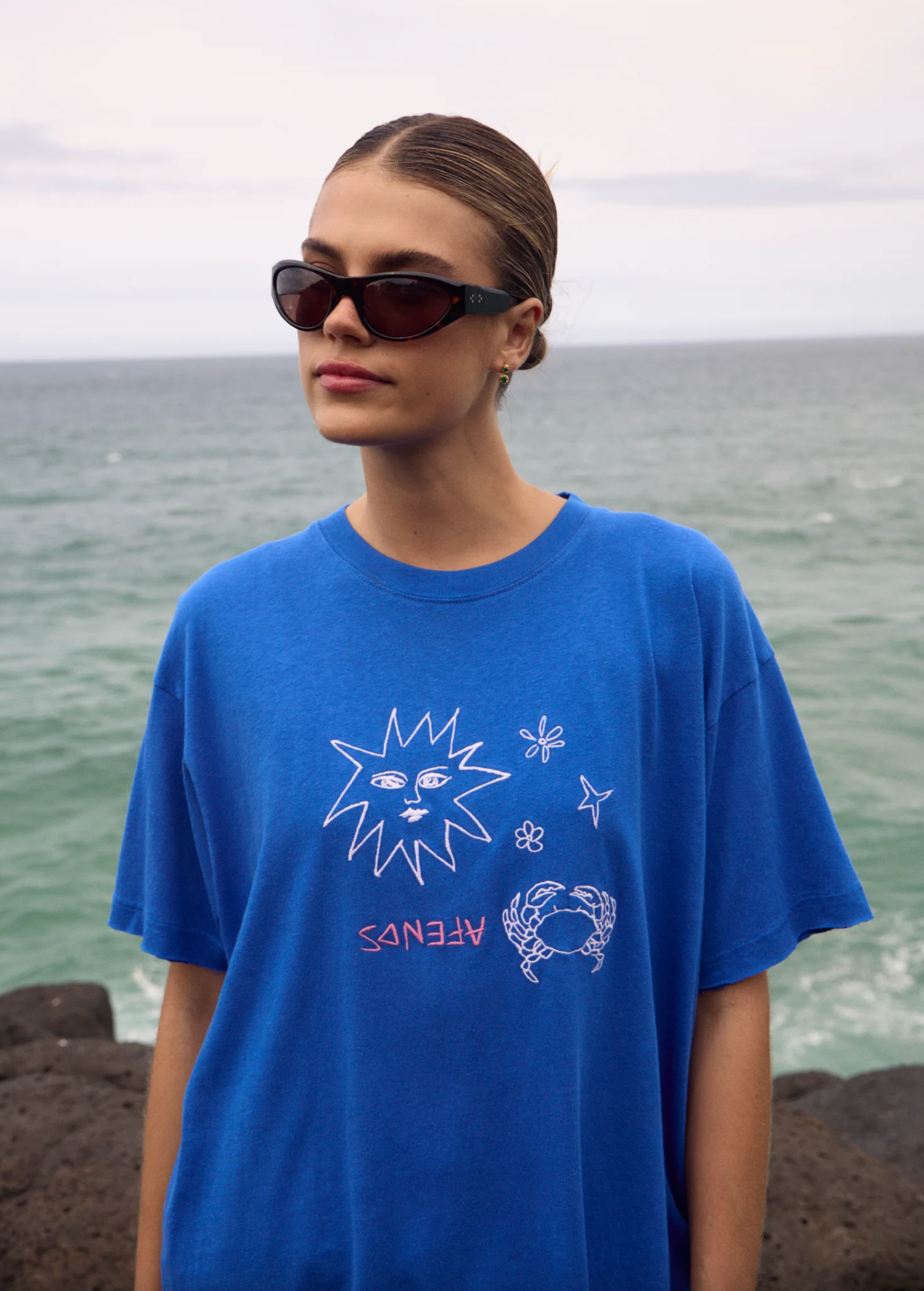 Sunbake Oversized Tee - Marina