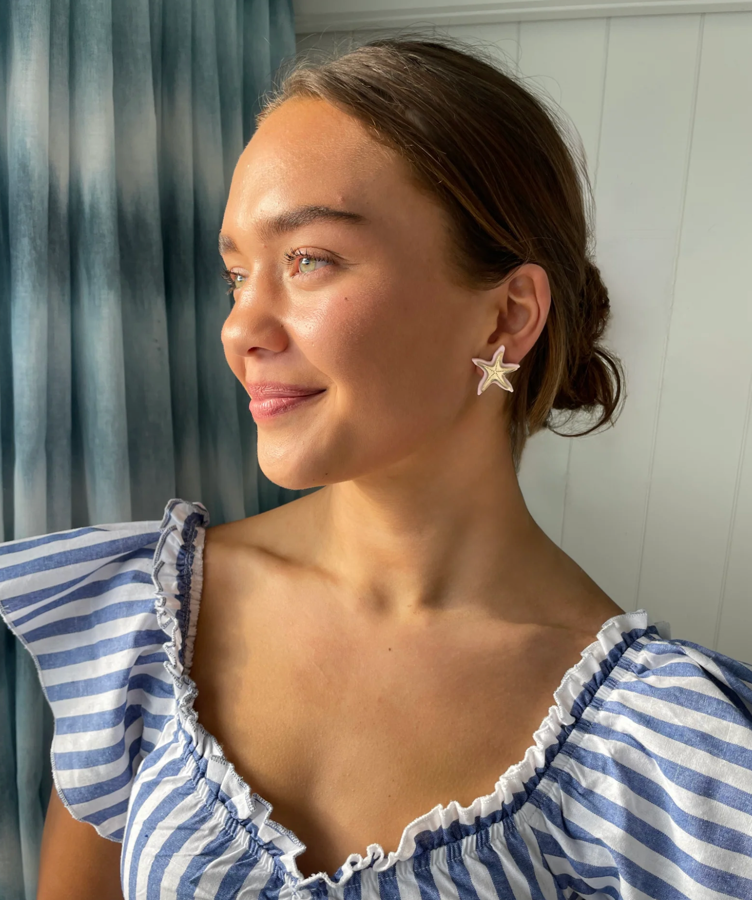 Starfish Stud Earring - Milkshake/Silver