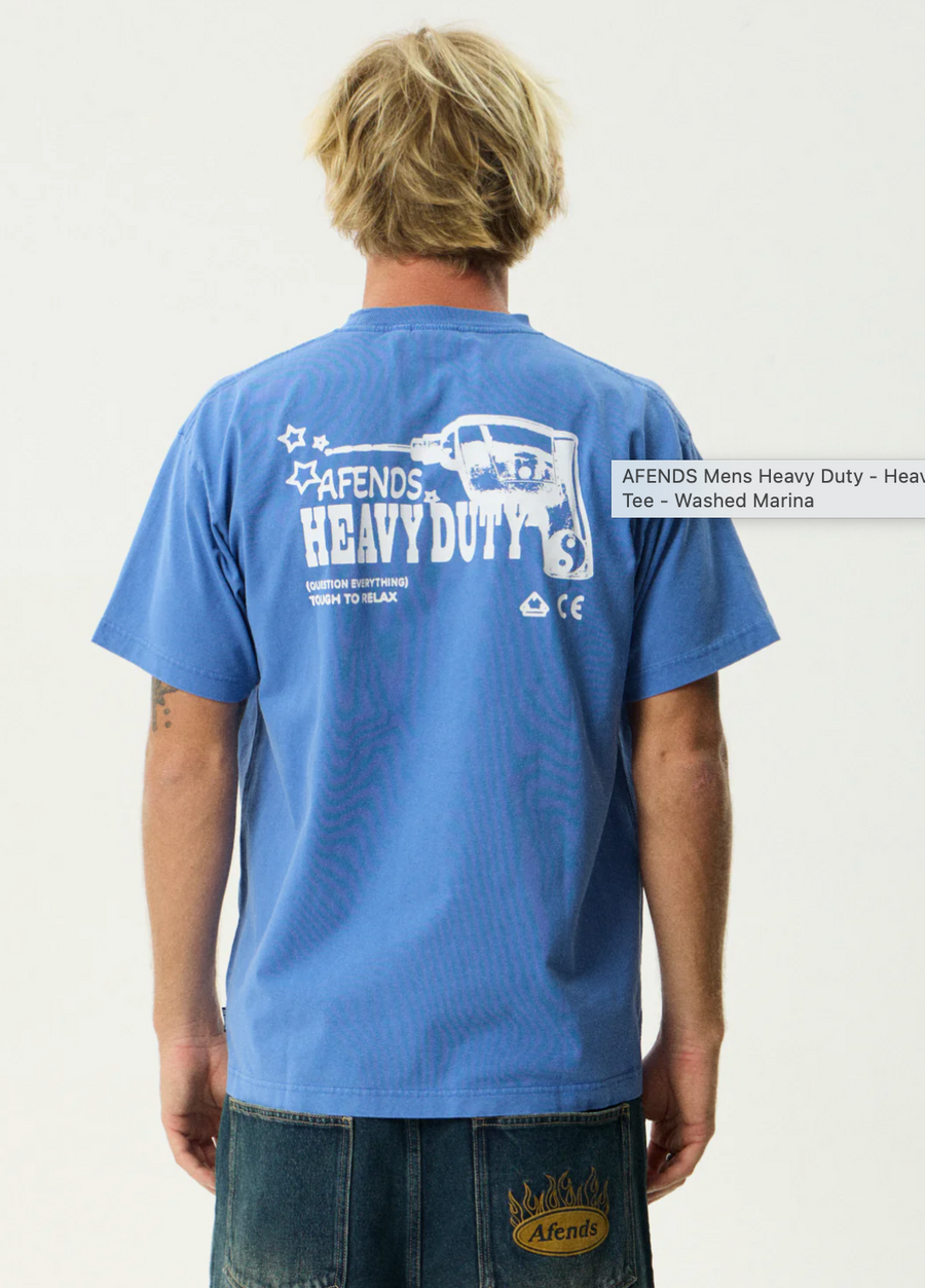 Heavy Duty - Heaveyweight Boxy Tee - Washed Marina