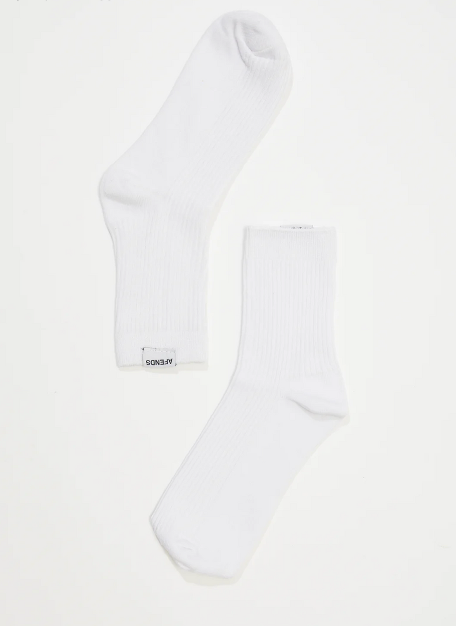 The Essential Rib Socks (White&Black)