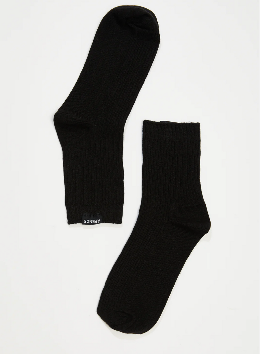 The Essential Rib Socks (White&Black)