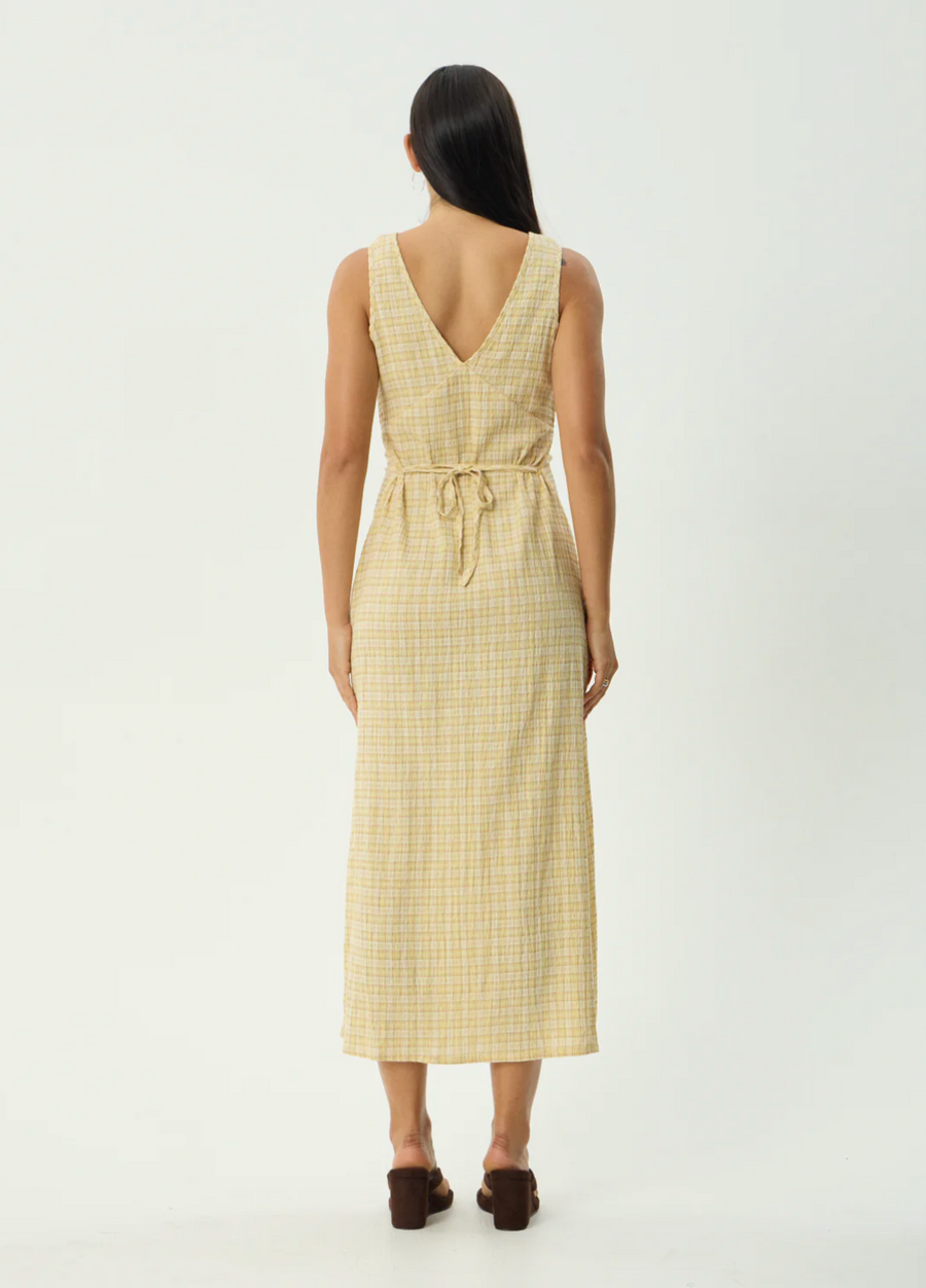 Sunday Seersucker Check Maxi Dress - Lemon Check