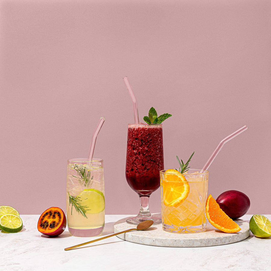 Reusable Glass Drinking Straws - Multi-colour