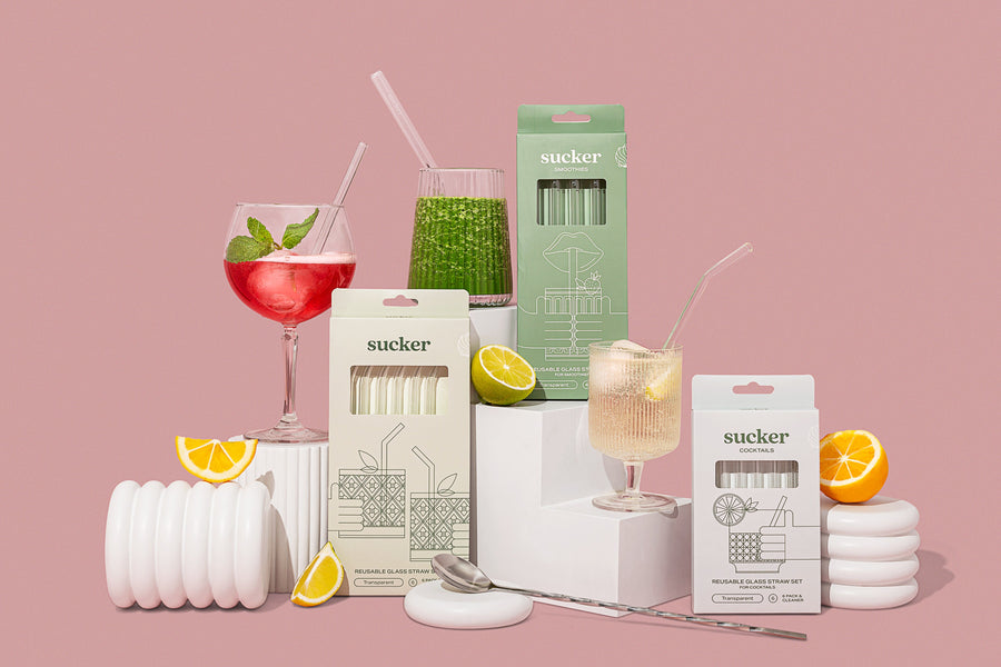 Reusable Glass Drinking Straws - Transparent