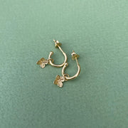 Hydrangea Charm Hoop Earrings